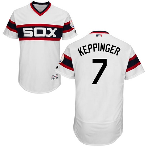 Men's Majestic Chicago White Sox #7 Jeff Keppinger White Flexbase Authentic Collection MLB Jersey