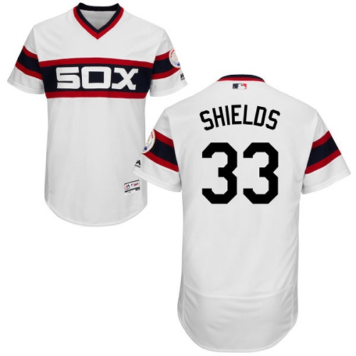 Men's Majestic Chicago White Sox #25 James Shields White Flexbase Authentic Collection MLB Jersey