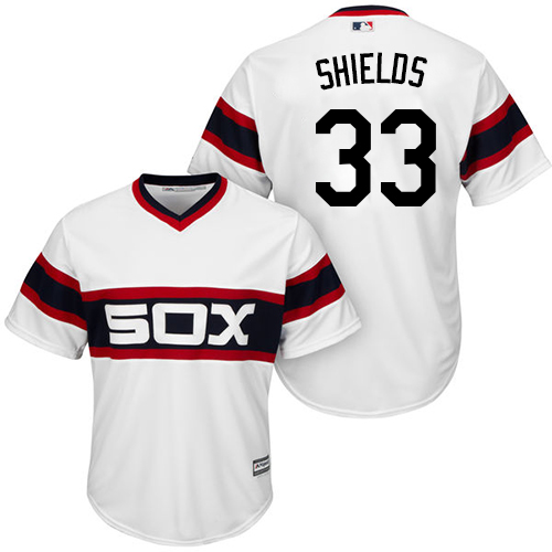 Youth Majestic Chicago White Sox #25 James Shields Authentic White 2013 Alternate Home Cool Base MLB Jersey