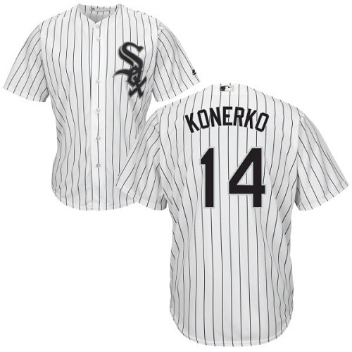 Youth Majestic Chicago White Sox #14 Paul Konerko Authentic White Home Cool Base MLB Jersey