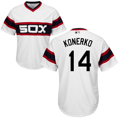 Youth Majestic Chicago White Sox #14 Paul Konerko Authentic White 2013 Alternate Home Cool Base MLB Jersey