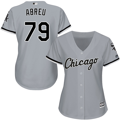 Women's Majestic Chicago White Sox #79 Jose Abreu Replica Grey Road Cool Base MLB Jersey