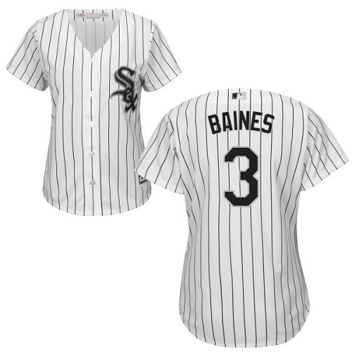 Women's Majestic Chicago White Sox #3 Harold Baines Authentic White Home Cool Base MLB Jersey