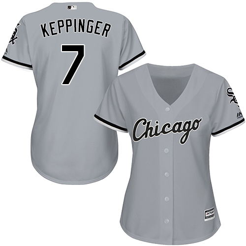 Women's Majestic Chicago White Sox #7 Jeff Keppinger Authentic Grey Road Cool Base MLB Jersey