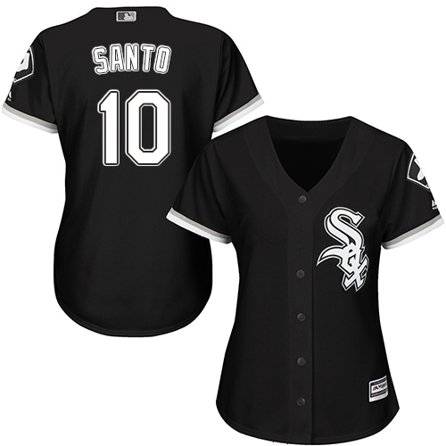 Women's Majestic Chicago White Sox #10 Ron Santo Authentic Black Alternate Home Cool Base MLB Jersey