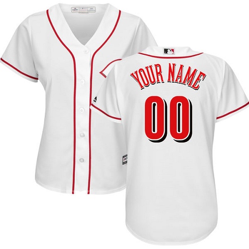 Women's Majestic Cincinnati Reds Customized Authentic White Home Cool Base MLB Jersey