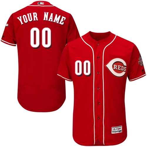 Men's Majestic Cincinnati Reds Customized Red Flexbase Authentic Collection MLB Jersey