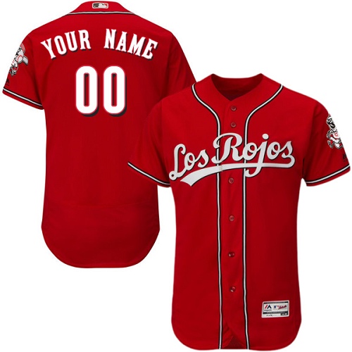 Men's Majestic Cincinnati Reds Customized Red Los Rojos Flexbase Authentic Collection MLB Jersey