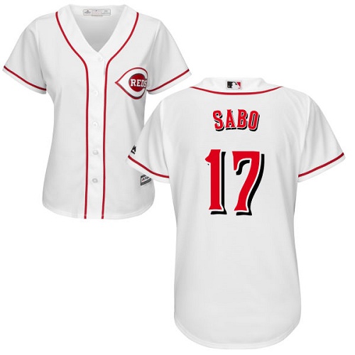 Women's Majestic Cincinnati Reds #17 Chris Sabo Replica White Home Cool Base MLB Jersey