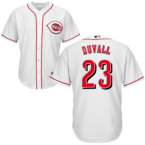 Youth Majestic Cincinnati Reds #23 Adam Duvall Authentic White Home Cool Base MLB Jersey
