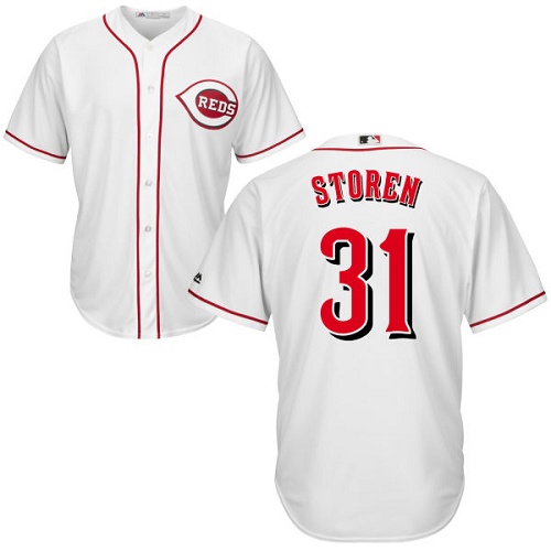 Youth Majestic Cincinnati Reds #31 Drew Storen Authentic White Home Cool Base MLB Jersey