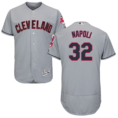 Men's Majestic Cleveland Indians #41 Carlos Santana Authentic Grey Road Cool Base MLB Jersey
