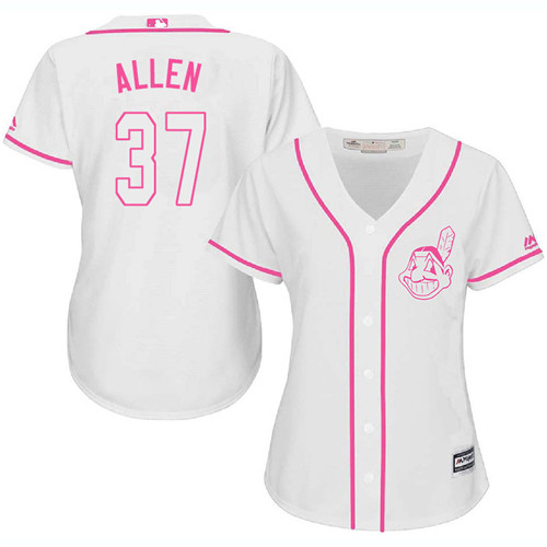 Women's Majestic Cleveland Indians #37 Cody Allen Replica White Fashion Cool Base MLB Jersey