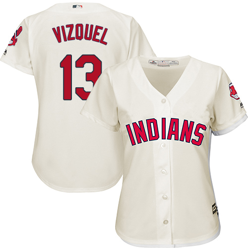 Women's Majestic Cleveland Indians #11 Jose Ramirez Replica Grey Road Cool Base MLB Jersey