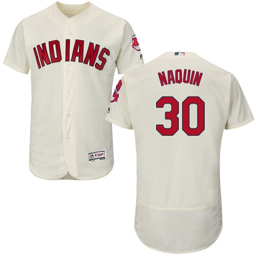 Men's Majestic Cleveland Indians #30 Tyler Naquin Cream Flexbase Authentic Collection MLB Jersey