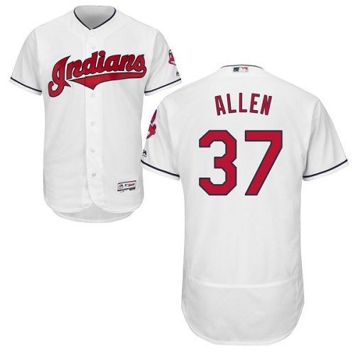 Men's Majestic Cleveland Indians #37 Cody Allen White Flexbase Authentic Collection MLB Jersey