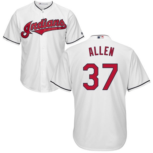 Men's Majestic Cleveland Indians #37 Cody Allen Replica White Home Cool Base MLB Jersey