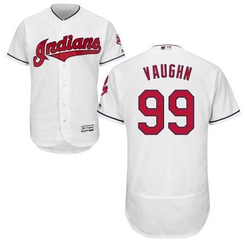 Men's Majestic Cleveland Indians #99 Ricky Vaughn Authentic White Home Cool Base MLB Jersey