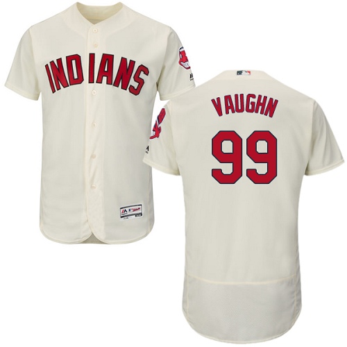 Men's Majestic Cleveland Indians #99 Ricky Vaughn Authentic Cream Alternate 2 Cool Base MLB Jersey