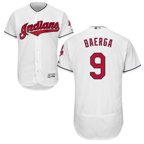 Men's Majestic Cleveland Indians #9 Carlos Baerga White Flexbase Authentic Collection MLB Jersey