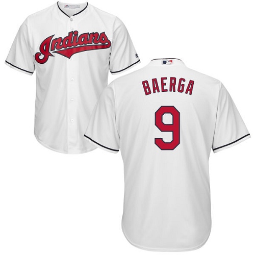 Men's Majestic Cleveland Indians #9 Carlos Baerga Replica White Home Cool Base MLB Jersey