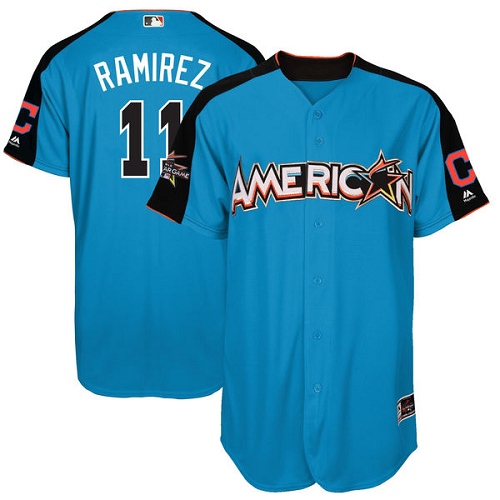 Youth Majestic Cleveland Indians #11 Jose Ramirez Replica Blue American League 2017 MLB All-Star MLB Jersey
