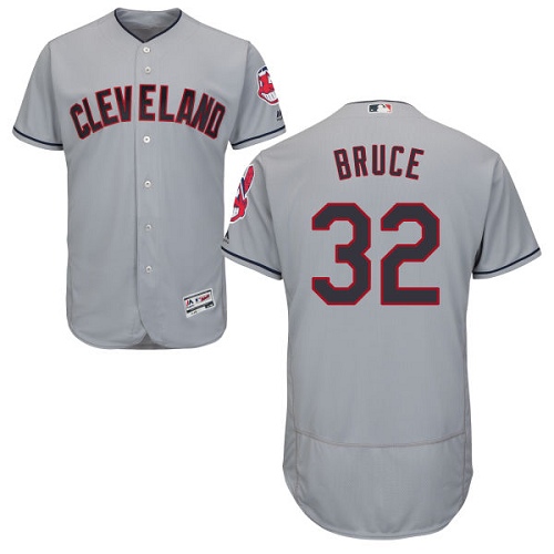 Men's Majestic Cleveland Indians #32 Jay Bruce Grey Flexbase Authentic Collection MLB Jersey
