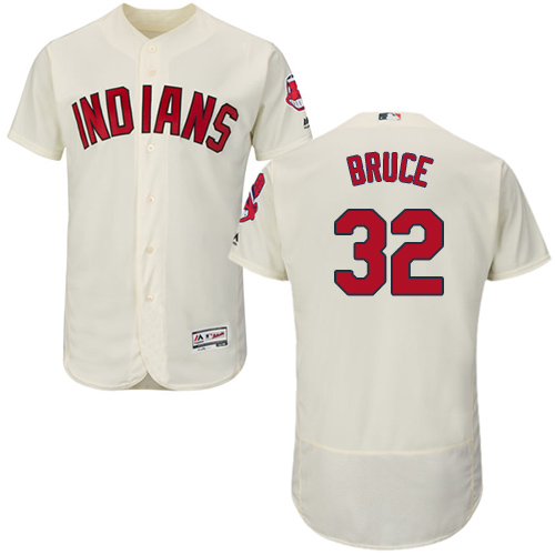 Men's Majestic Cleveland Indians #32 Jay Bruce Cream Flexbase Authentic Collection MLB Jersey