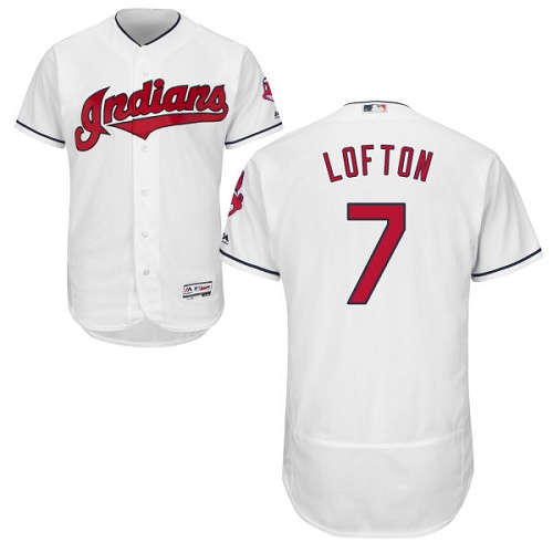 Men's Majestic Cleveland Indians #7 Kenny Lofton Authentic White Home Cool Base MLB Jersey