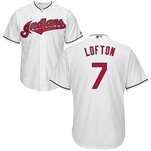 Men's Majestic Cleveland Indians #7 Kenny Lofton Replica White Home Cool Base MLB Jersey