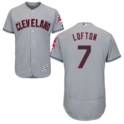 Men's Majestic Cleveland Indians #7 Kenny Lofton Authentic Grey Road Cool Base MLB Jersey