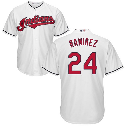 Men's Majestic Cleveland Indians #24 Manny Ramirez Replica White Home Cool Base MLB Jersey
