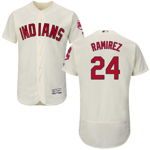 Men's Majestic Cleveland Indians #24 Manny Ramirez Authentic Cream Alternate 2 Cool Base MLB Jersey