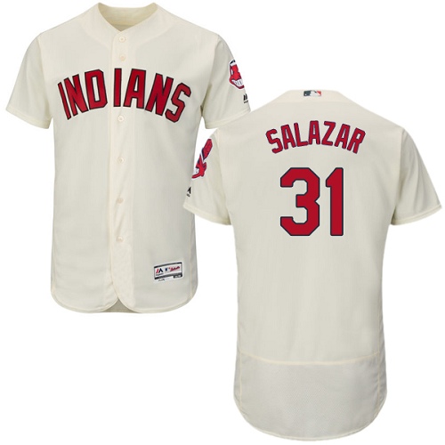 Men's Majestic Cleveland Indians #31 Danny Salazar Authentic Cream Alternate 2 Cool Base MLB Jersey