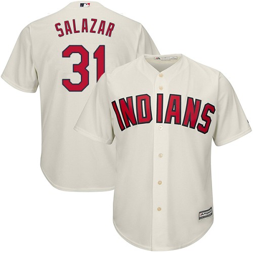 Men's Majestic Cleveland Indians #31 Danny Salazar Replica Cream Alternate 2 Cool Base MLB Jersey