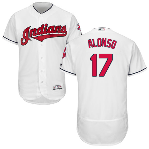 Men's Majestic Cleveland Indians #35 Abraham Almonte White Flexbase Authentic Collection MLB Jersey