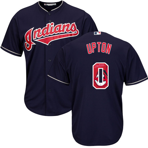 Men's Majestic Cleveland Indians Customized Navy Blue Flexbase Authentic Collection MLB Jersey