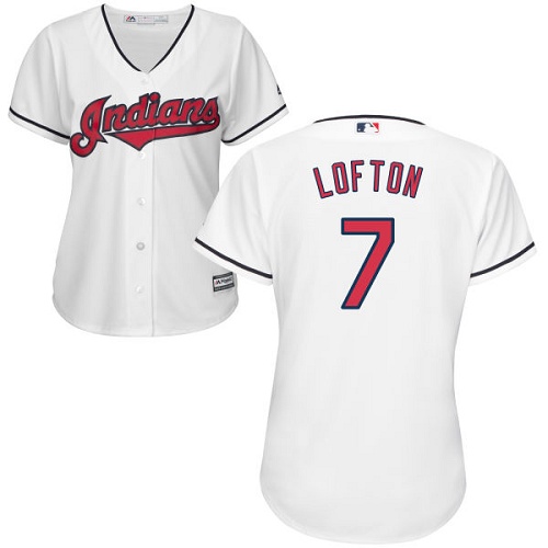Women's Majestic Cleveland Indians #7 Kenny Lofton Authentic White Home Cool Base MLB Jersey