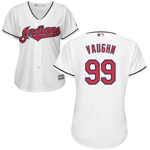Women's Majestic Cleveland Indians #99 Ricky Vaughn Authentic White Home Cool Base MLB Jersey