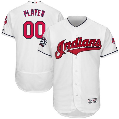 Men's Majestic Cleveland Indians Customized White 2016 World Series Bound Flexbase Authentic Collection MLB Jersey