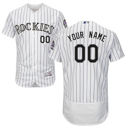 Men's Majestic Colorado Rockies Customized Authentic White Home Cool Base MLB Jersey