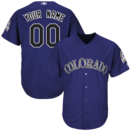 Men's Majestic Colorado Rockies Customized Replica Purple Alternate 1 Cool Base MLB Jersey