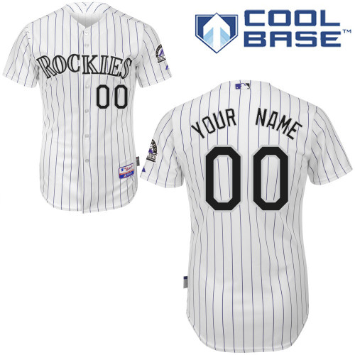 Youth Majestic Colorado Rockies Customized Replica White Home Cool Base MLB Jersey