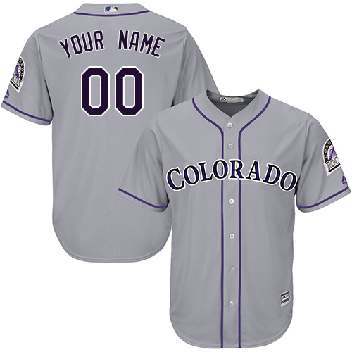 Youth Majestic Colorado Rockies Customized Replica Grey Road Cool Base MLB Jersey