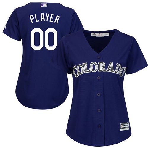 Women's Majestic Colorado Rockies Customized Authentic Purple Alternate 1 Cool Base MLB Jersey
