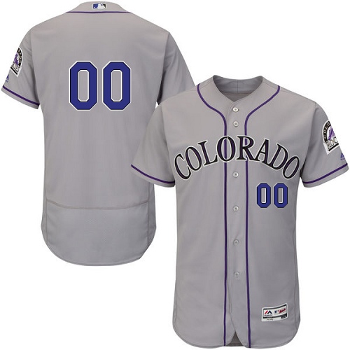 Men's Majestic Colorado Rockies Customized Grey Flexbase Authentic Collection MLB Jersey
