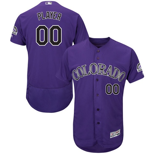 Men's Majestic Colorado Rockies Customized Purple Flexbase Authentic Collection MLB Jersey