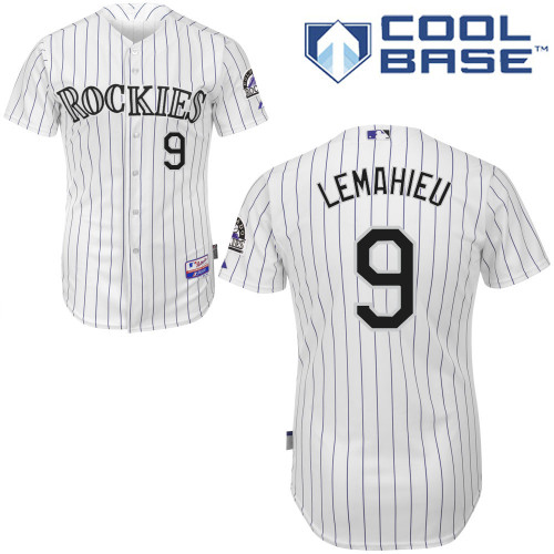 Youth Majestic Colorado Rockies #9 DJ LeMahieu Authentic White Home Cool Base MLB Jersey