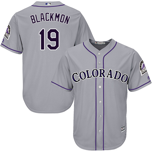 Youth Majestic Colorado Rockies #19 Charlie Blackmon Authentic Grey Road Cool Base MLB Jersey