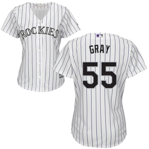 Women's Majestic Colorado Rockies #55 Jon Gray Authentic White Home Cool Base MLB Jersey